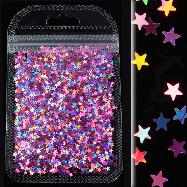 1Bag Holographic Maple Leaf Nail Art Sequins Chameleon Nail Glitter Flakes Laser Fall Leaves Nail Supplies Nail Art Decoration