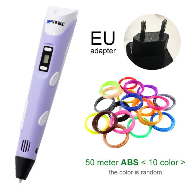 Myriwell 3D Pen DIY 3D Printer Pen Drawing Pens 3d Printing Best for Kids With ABS Filament 1.75mm Christmas Birthday Gift