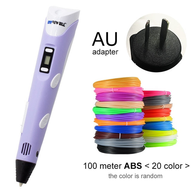 Myriwell 3D Pen DIY 3D Printer Pen Drawing Pens 3d Printing Best for Kids With ABS Filament 1.75mm Christmas Birthday Gift