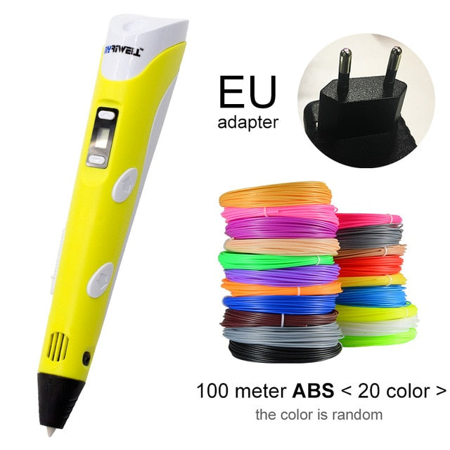 Myriwell 3D Pen DIY 3D Printer Pen Drawing Pens 3d Printing Best for Kids With ABS Filament 1.75mm Christmas Birthday Gift