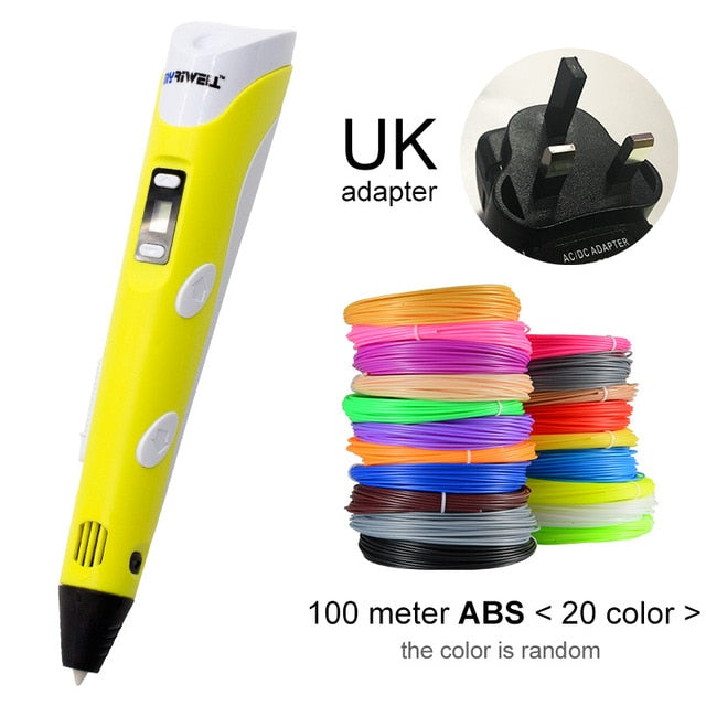 Myriwell 3D Pen DIY 3D Printer Pen Drawing Pens 3d Printing Best for Kids With ABS Filament 1.75mm Christmas Birthday Gift