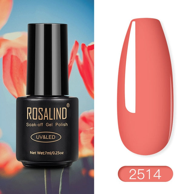 ROSALIND Nail Polish Red Nude Series Polish All For Manicure Nails Art Semi Permanent Gel UV LED Soff Off Hybrid Varnishes