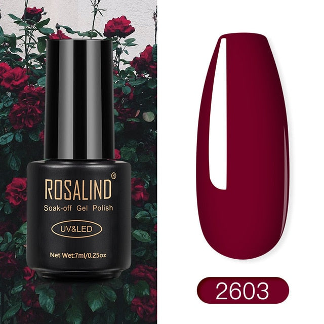 ROSALIND Nail Polish Red Nude Series Polish All For Manicure Nails Art Semi Permanent Gel UV LED Soff Off Hybrid Varnishes