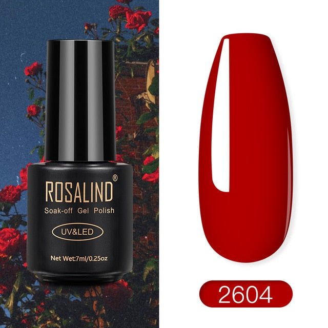 ROSALIND Nail Polish Red Nude Series Polish All For Manicure Nails Art Semi Permanent Gel UV LED Soff Off Hybrid Varnishes