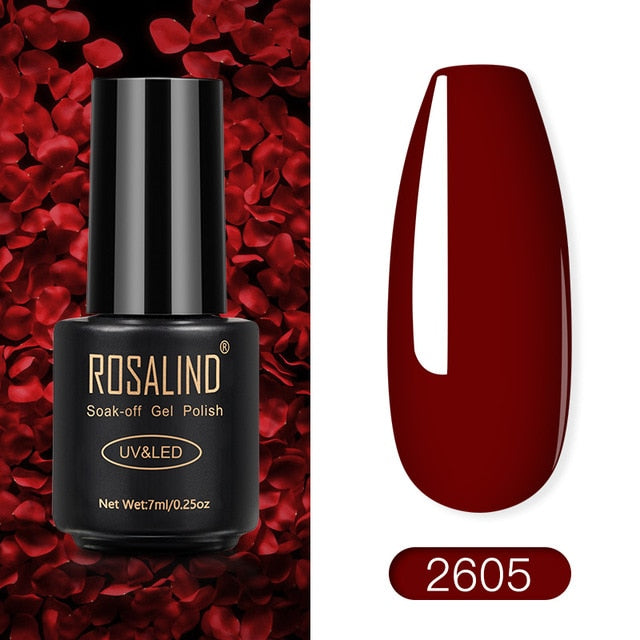 ROSALIND Nail Polish Red Nude Series Polish All For Manicure Nails Art Semi Permanent Gel UV LED Soff Off Hybrid Varnishes