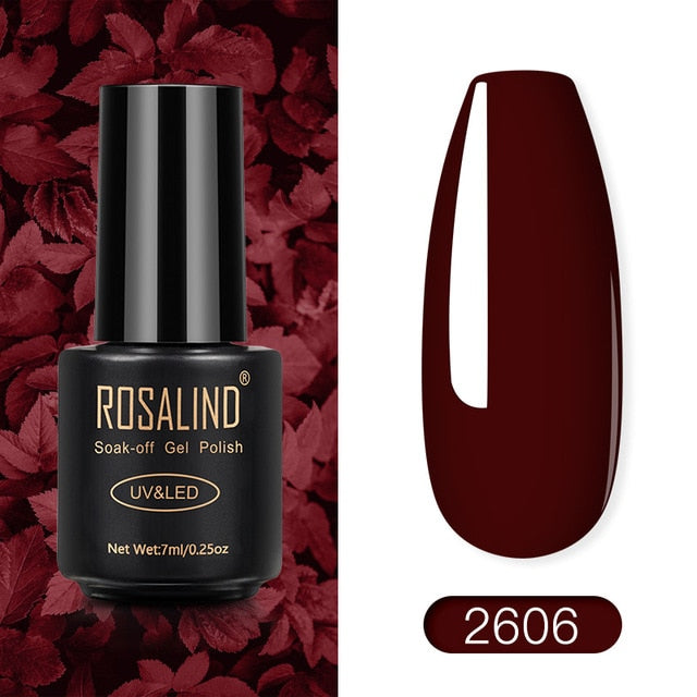 ROSALIND Nail Polish Red Nude Series Polish All For Manicure Nails Art Semi Permanent Gel UV LED Soff Off Hybrid Varnishes