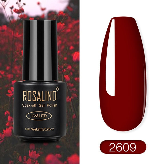 ROSALIND Nail Polish Red Nude Series Polish All For Manicure Nails Art Semi Permanent Gel UV LED Soff Off Hybrid Varnishes