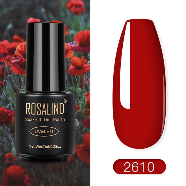 ROSALIND Nail Polish Red Nude Series Polish All For Manicure Nails Art Semi Permanent Gel UV LED Soff Off Hybrid Varnishes