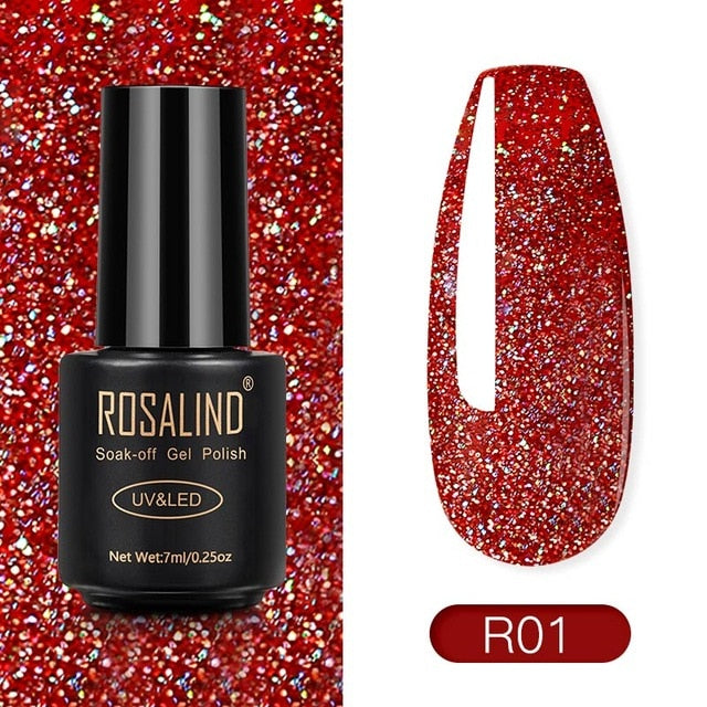 ROSALIND Nail Polish Red Nude Series Polish All For Manicure Nails Art Semi Permanent Gel UV LED Soff Off Hybrid Varnishes