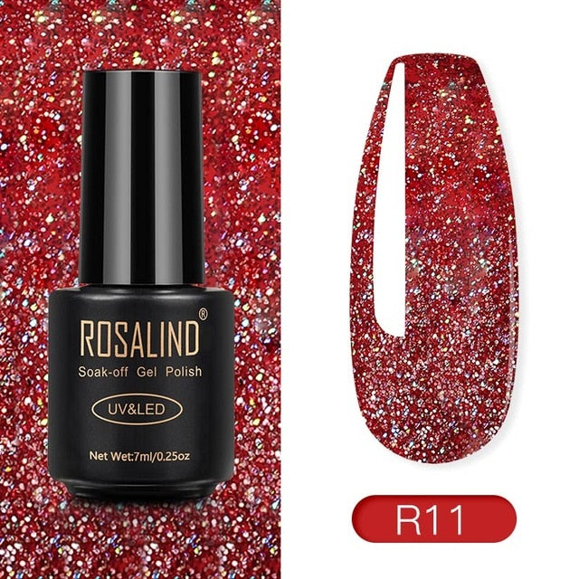 ROSALIND Nail Polish Red Nude Series Polish All For Manicure Nails Art Semi Permanent Gel UV LED Soff Off Hybrid Varnishes