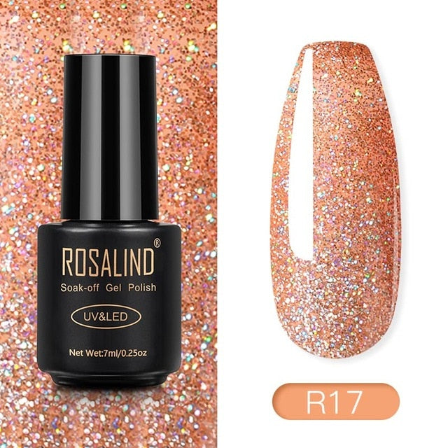 ROSALIND Nail Polish Red Nude Series Polish All For Manicure Nails Art Semi Permanent Gel UV LED Soff Off Hybrid Varnishes
