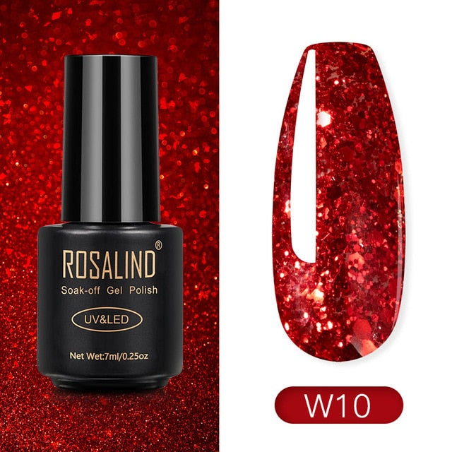 ROSALIND Nail Polish Red Nude Series Polish All For Manicure Nails Art Semi Permanent Gel UV LED Soff Off Hybrid Varnishes