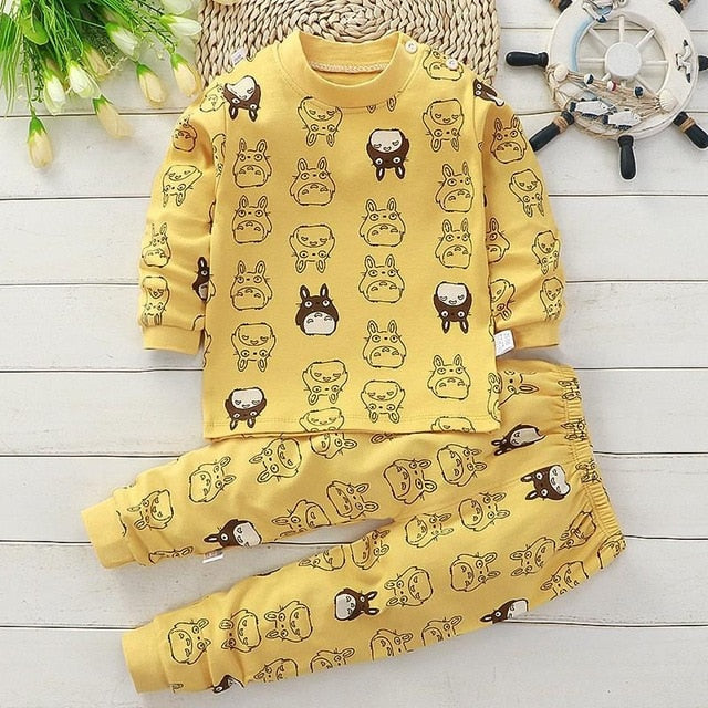 Children Pajamas Baby Clothing Set Kids Unicorn Cartoon Sleepwear Autumn Cotton Nightwear Boys Girls Animal Pyjamas Pijamas Set