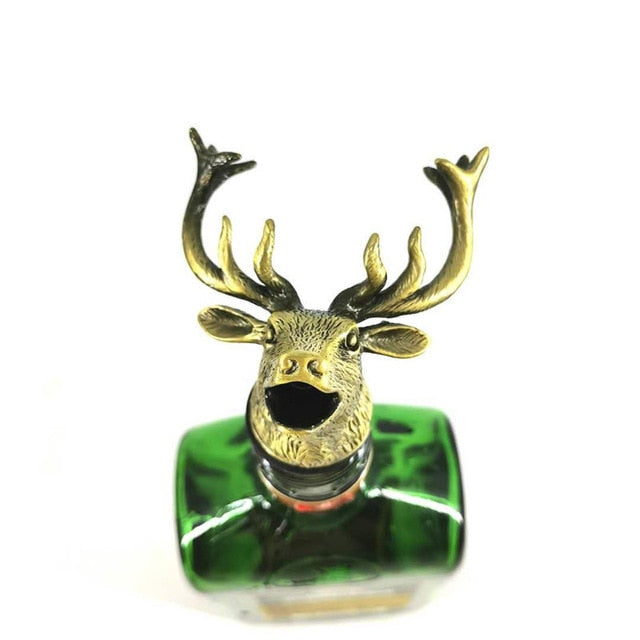 2 Styles of Deer Head Wine Mouth Deer Head Wine Guide Pour Wine Stopper Zinc Alloy Wine Stopper Bartender Tool Wine Accessories