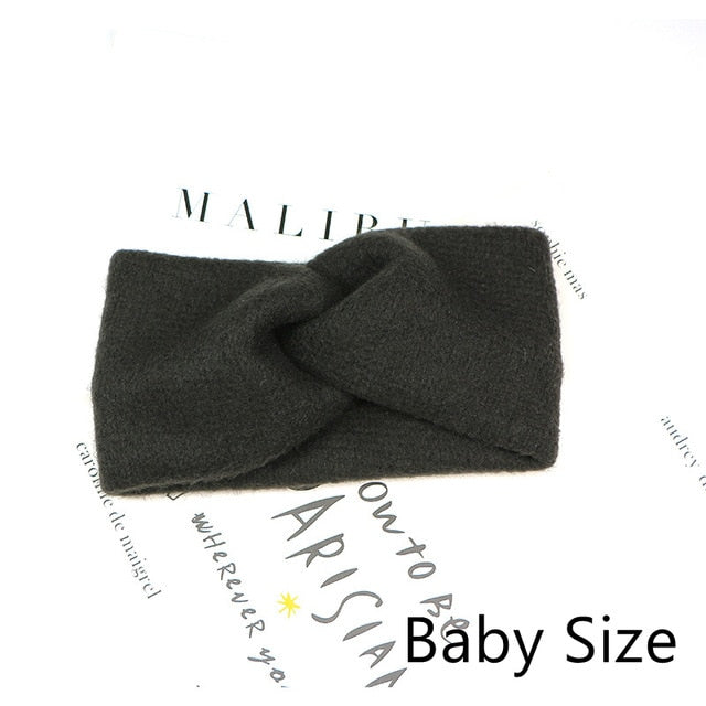 Baby Headband Women Girl Twisted Hair Band Kids Woolen Headwrap Mommy and Me Headbands Toddler Spring Turban Hair Accessories