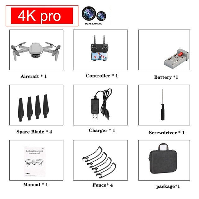 2020 NEW E88 drone 4k HD Drone With Dual camera drone WiFi 1080p real-time transmission FPV drone follow me rc Quadcopter