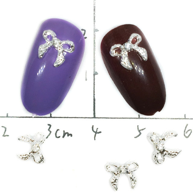 10Pcs Silver Gold Tulips Flowers Nail Art Decorations 3d Charms Nails Accessoires Kawaii Bling Studs Spring Rose Nailart Supply