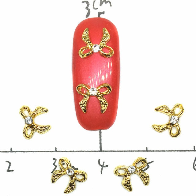 10Pcs Silver Gold Tulips Flowers Nail Art Decorations 3d Charms Nails Accessoires Kawaii Bling Studs Spring Rose Nailart Supply