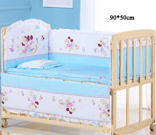 5Pcs/Set Cartoon Animal Baby Crib Bed Bumper For Newborns Infant Bedding Set 100%Cotton Children's Bed Protector Room Dec ZT25