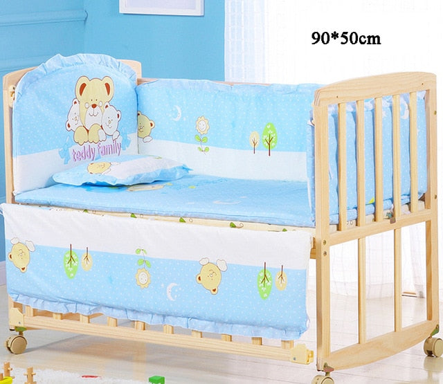5Pcs/Set Cartoon Animal Baby Crib Bed Bumper For Newborns Infant Bedding Set 100%Cotton Children's Bed Protector Room Dec ZT25