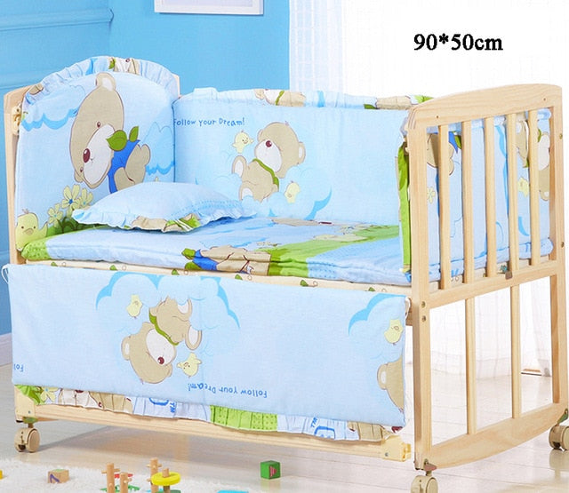 5Pcs/Set Cartoon Animal Baby Crib Bed Bumper For Newborns Infant Bedding Set 100%Cotton Children's Bed Protector Room Dec ZT25