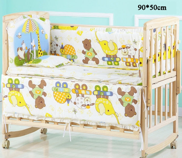 5Pcs/Set Cartoon Animal Baby Crib Bed Bumper For Newborns Infant Bedding Set 100%Cotton Children's Bed Protector Room Dec ZT25