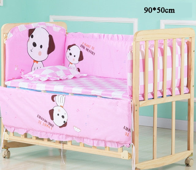 5Pcs/Set Cartoon Animal Baby Crib Bed Bumper For Newborns Infant Bedding Set 100%Cotton Children's Bed Protector Room Dec ZT25