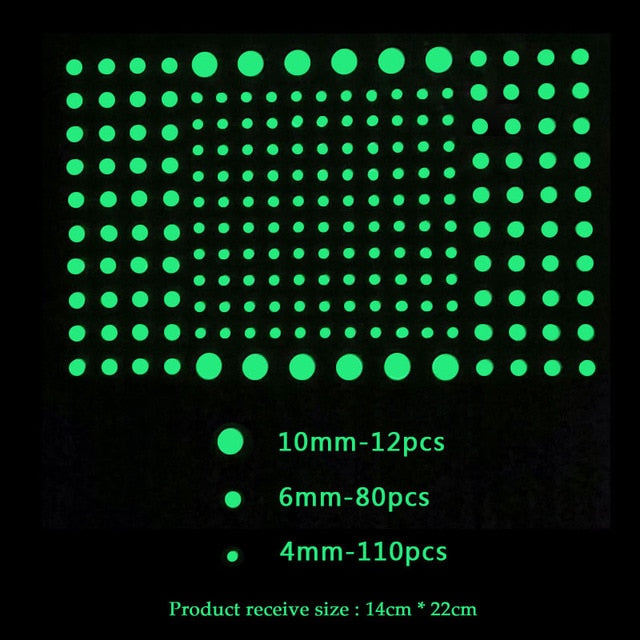 3D Bubble Luminous Stars Moon Dots Wall Sticker for kids room bedroom home decoration Glow in the dark DIY combination Stickers