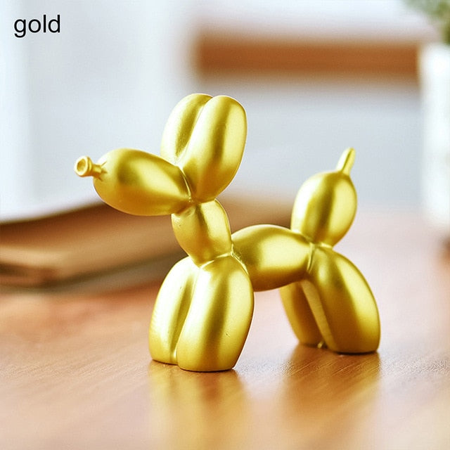 Resin Crafts Sculpture Gift Cute Small Balloon Dog Party Accessories Home Desktop Ornament Cake Dessert Decoration 9*3.5*7.5cm