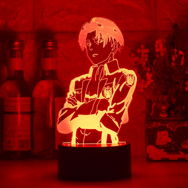 Acrylic Table Lamp Anime Attack on Titan for Home Room Decor Light Cool Kid Child Gift Captain Levi Ackerman Figure Night Lights