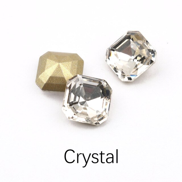 30/100pcs Mix Color Nail Art Rhinestones Square Octagon Crystal Shiny 3D Strass Gem Stone Manicure Decoration Charms Jewelry
