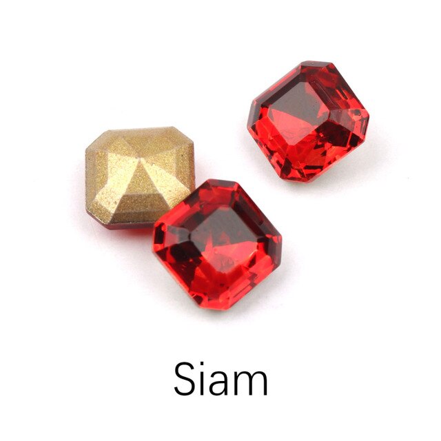30/100pcs Mix Color Nail Art Rhinestones Square Octagon Crystal Shiny 3D Strass Gem Stone Manicure Decoration Charms Jewelry