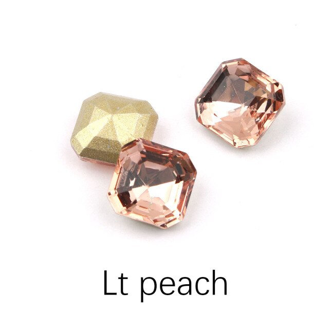 30/100pcs Mix Color Nail Art Rhinestones Square Octagon Crystal Shiny 3D Strass Gem Stone Manicure Decoration Charms Jewelry