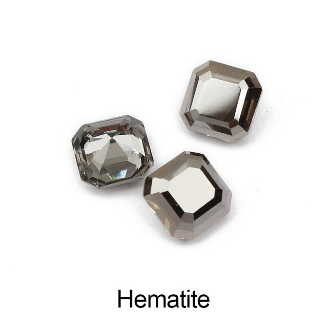 30/100pcs Mix Color Nail Art Rhinestones Square Octagon Crystal Shiny 3D Strass Gem Stone Manicure Decoration Charms Jewelry