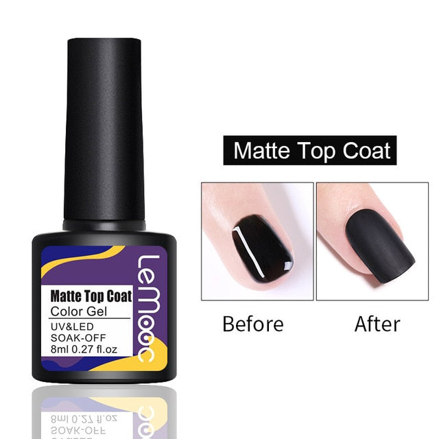 LEMOOC Nail Gel Polish Autumn Winter Color Varnishes Glitter Sequins Soak Off Semi Permanant UV LED Nail Art Hybrid Lacquers