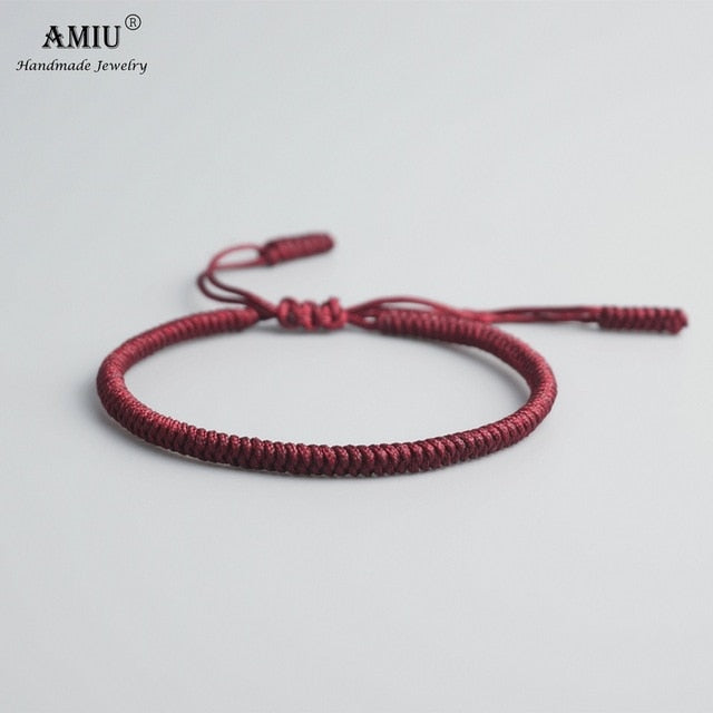 AMIU 41 Colors Tibetan Buddhist Love Lucky Charm Tibetan Bracelets & Bangles For Women Men Handmade Knots Rope Budda Bracelet