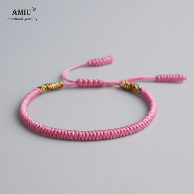 AMIU 41 Colors Tibetan Buddhist Love Lucky Charm Tibetan Bracelets & Bangles For Women Men Handmade Knots Rope Budda Bracelet