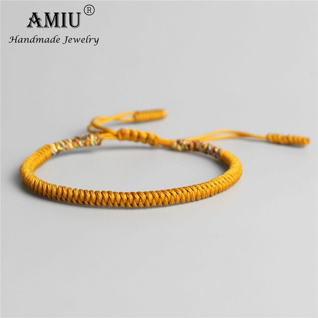 AMIU 41 Colors Tibetan Buddhist Love Lucky Charm Tibetan Bracelets & Bangles For Women Men Handmade Knots Rope Budda Bracelet