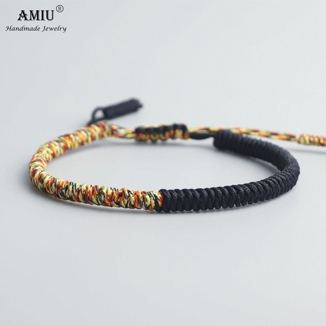 AMIU 41 Colors Tibetan Buddhist Love Lucky Charm Tibetan Bracelets & Bangles For Women Men Handmade Knots Rope Budda Bracelet