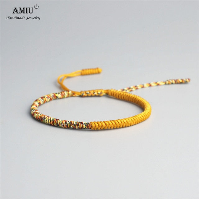 AMIU 41 Colors Tibetan Buddhist Love Lucky Charm Tibetan Bracelets & Bangles For Women Men Handmade Knots Rope Budda Bracelet