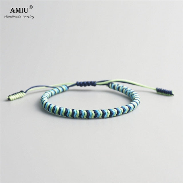 AMIU 41 Colors Tibetan Buddhist Love Lucky Charm Tibetan Bracelets & Bangles For Women Men Handmade Knots Rope Budda Bracelet