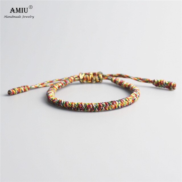 AMIU 41 Colors Tibetan Buddhist Love Lucky Charm Tibetan Bracelets & Bangles For Women Men Handmade Knots Rope Budda Bracelet