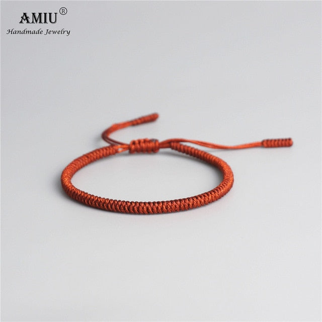 AMIU 41 Colors Tibetan Buddhist Love Lucky Charm Tibetan Bracelets & Bangles For Women Men Handmade Knots Rope Budda Bracelet