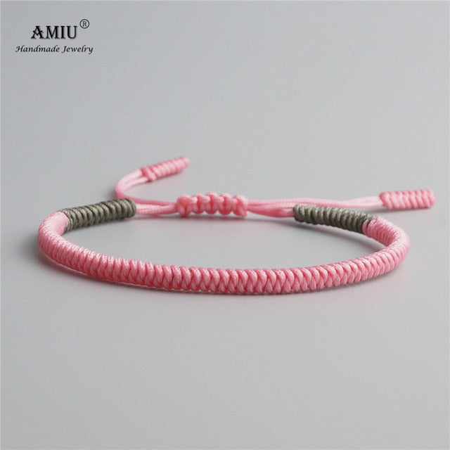 AMIU 41 Colors Tibetan Buddhist Love Lucky Charm Tibetan Bracelets & Bangles For Women Men Handmade Knots Rope Budda Bracelet