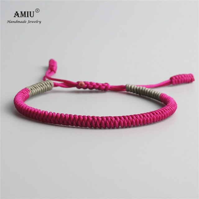 AMIU 41 Colors Tibetan Buddhist Love Lucky Charm Tibetan Bracelets & Bangles For Women Men Handmade Knots Rope Budda Bracelet