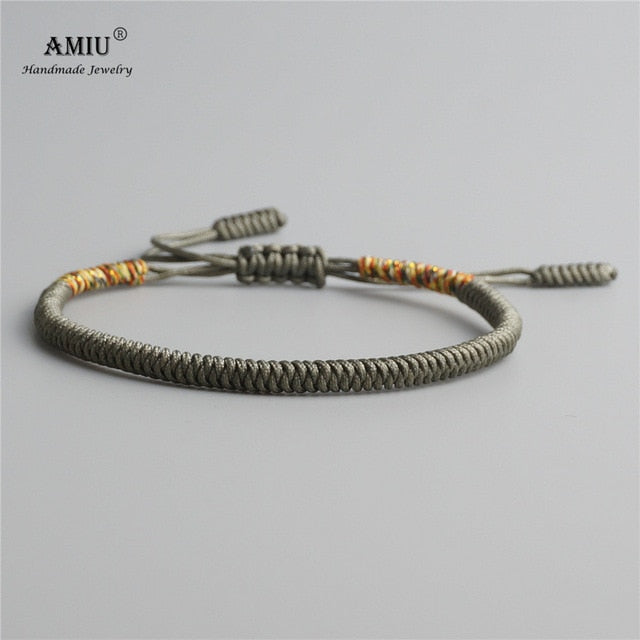 AMIU 41 Colors Tibetan Buddhist Love Lucky Charm Tibetan Bracelets & Bangles For Women Men Handmade Knots Rope Budda Bracelet