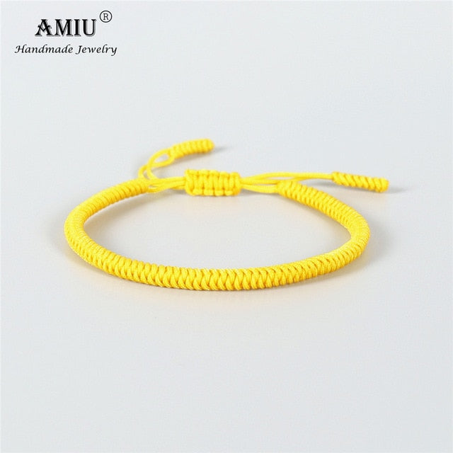 AMIU 41 Colors Tibetan Buddhist Love Lucky Charm Tibetan Bracelets & Bangles For Women Men Handmade Knots Rope Budda Bracelet