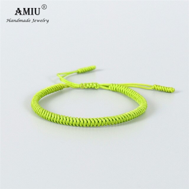 AMIU 41 Colors Tibetan Buddhist Love Lucky Charm Tibetan Bracelets & Bangles For Women Men Handmade Knots Rope Budda Bracelet