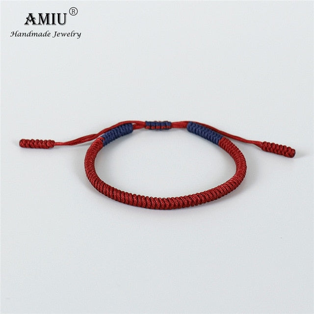 AMIU 41 Colors Tibetan Buddhist Love Lucky Charm Tibetan Bracelets & Bangles For Women Men Handmade Knots Rope Budda Bracelet
