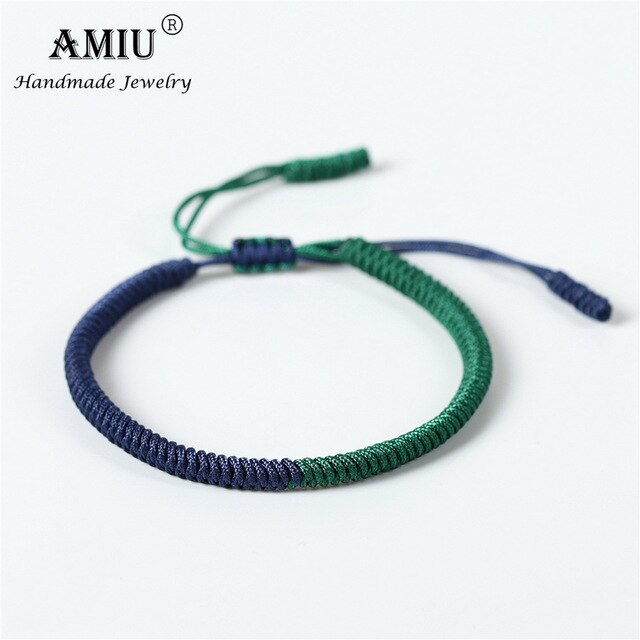 AMIU 41 Colors Tibetan Buddhist Love Lucky Charm Tibetan Bracelets & Bangles For Women Men Handmade Knots Rope Budda Bracelet